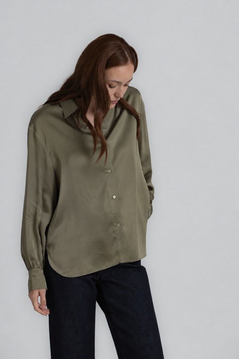 HESTIA Khaki fluid shirt