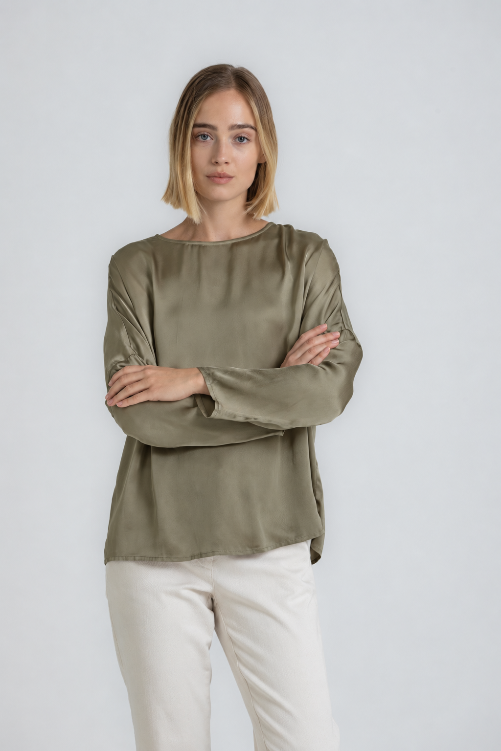 HERO Khaki viscose blouse
