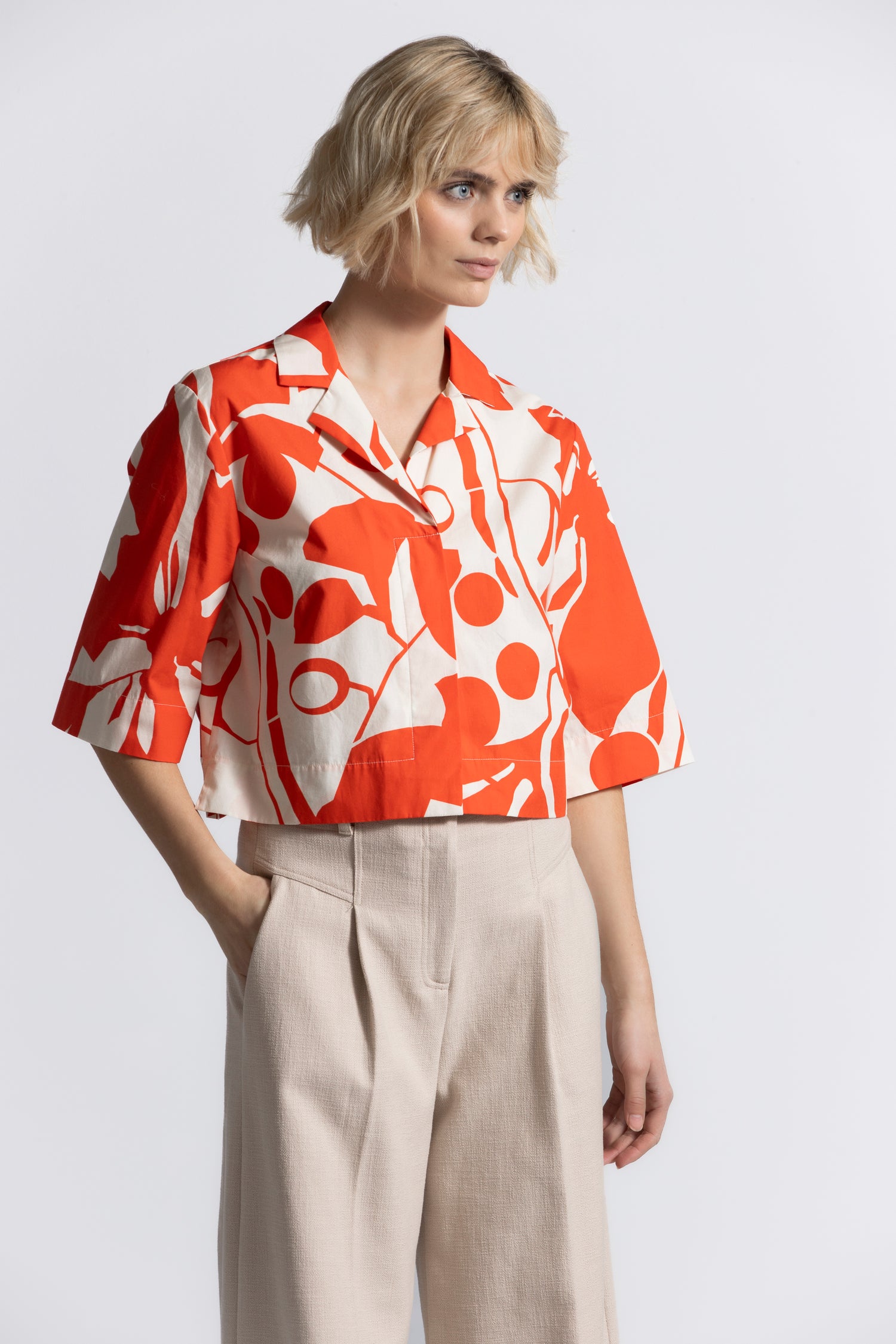 Hetic rood-beige blouse