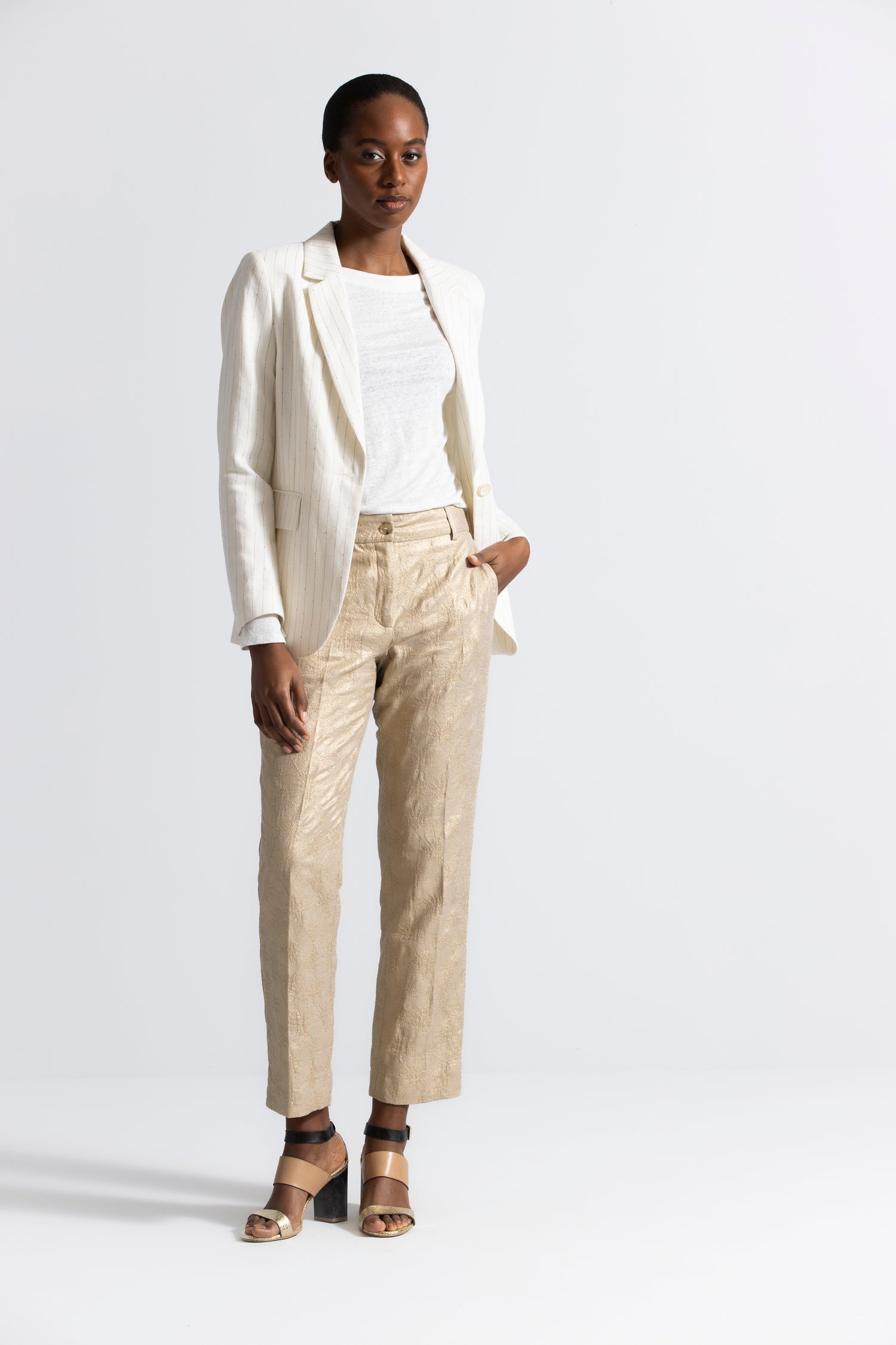 Rivoli goud-beige broek