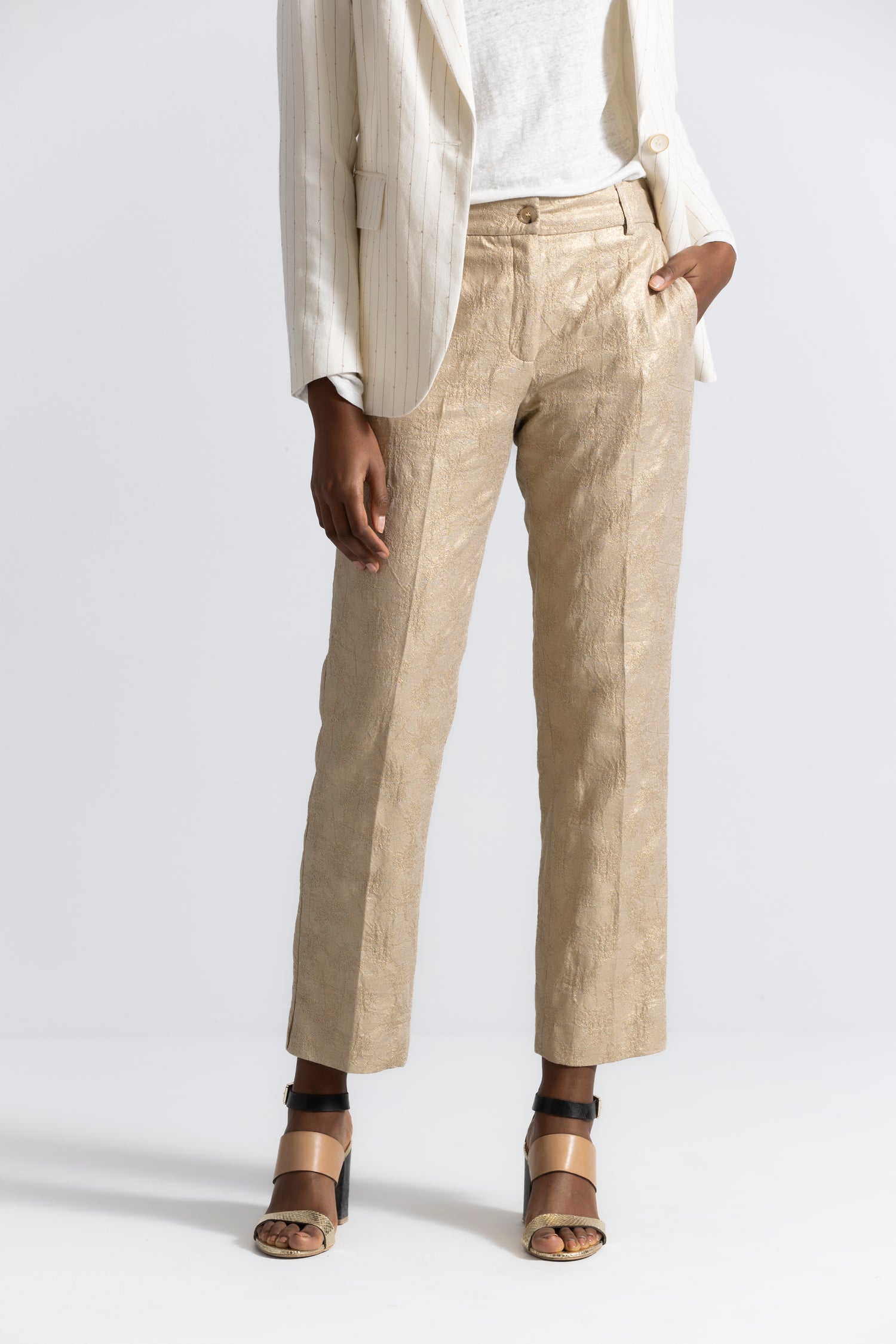 Rivoli goud-beige broek