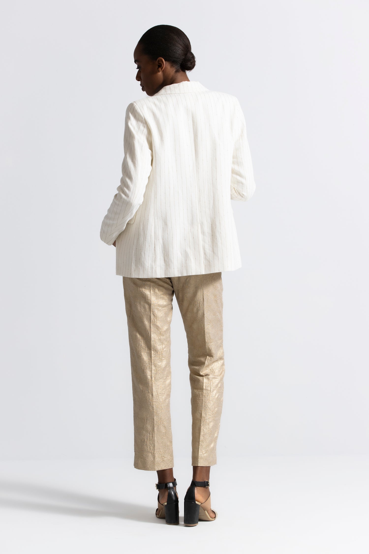 Rivoli gold-beige trousers