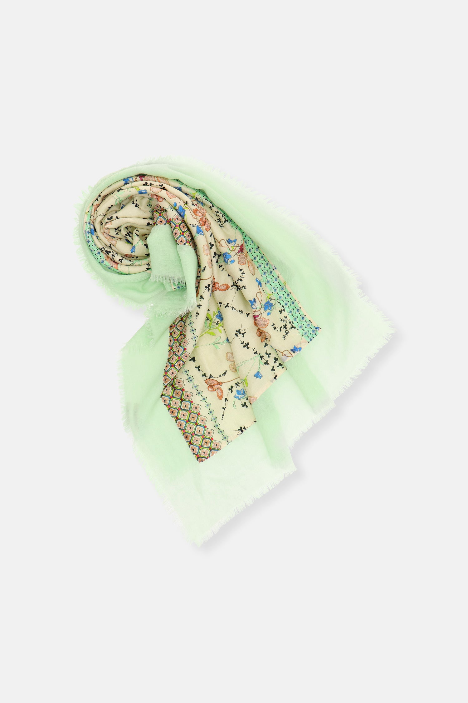 Scarf mintgroene sjaal met print