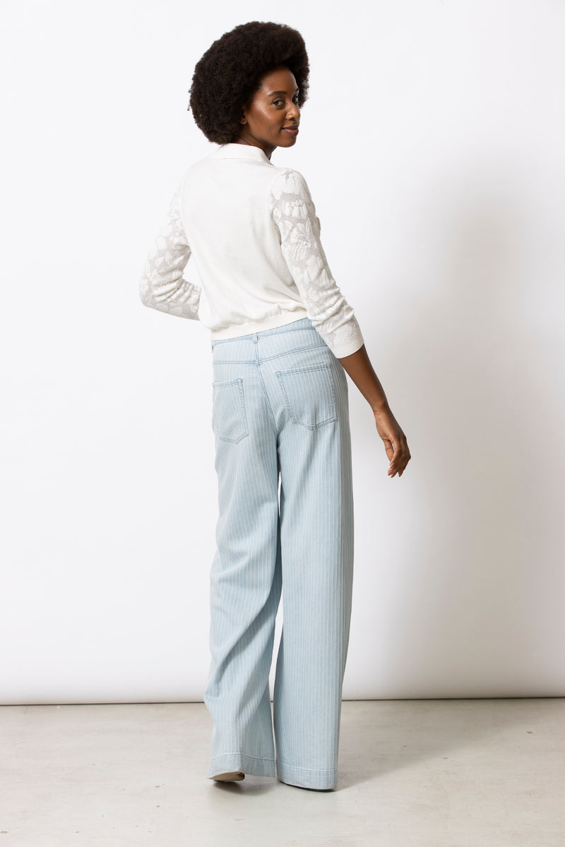 FLORE ecru trui-cardigan