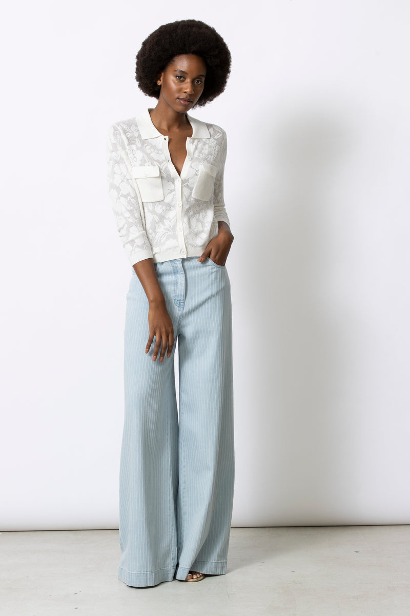 FLORE ecru trui-cardigan