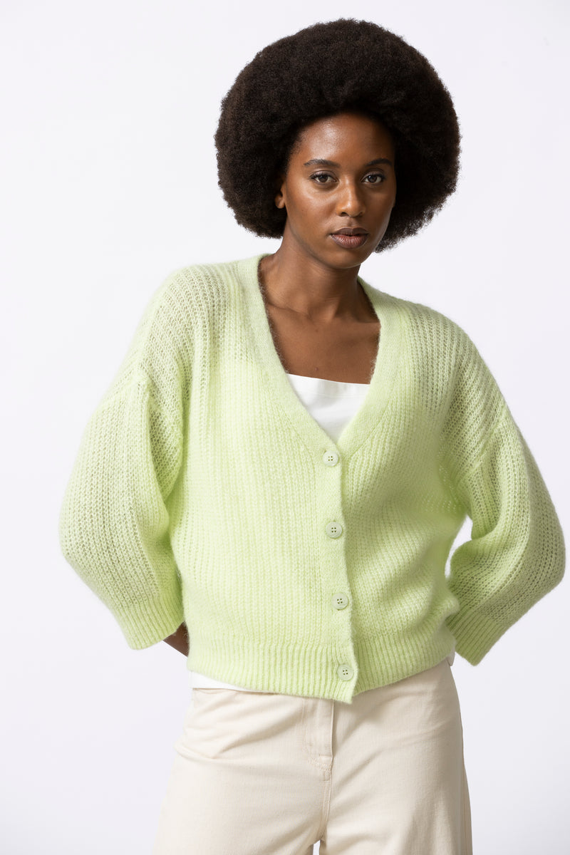 Forsyte fluogeel cardigan