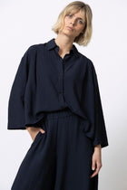 HATORI navy blouse