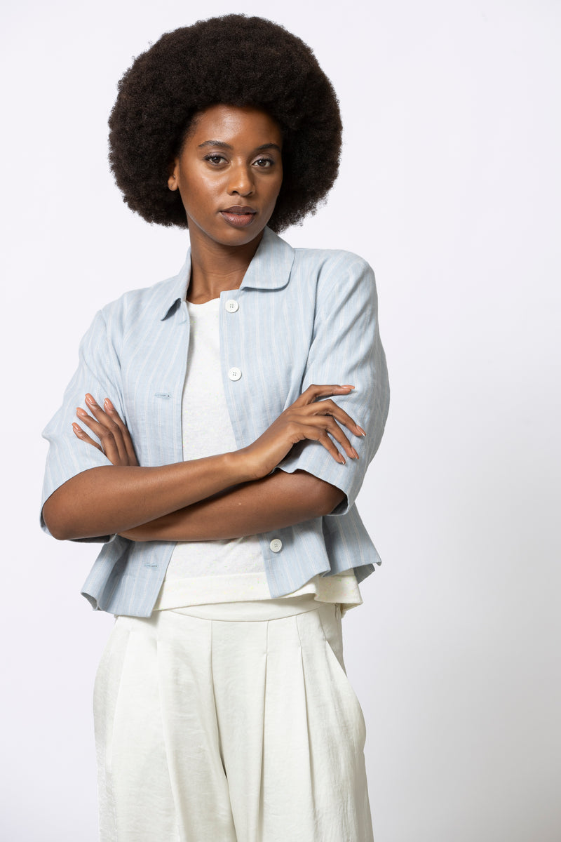 HIZA lichtblauwe bloes