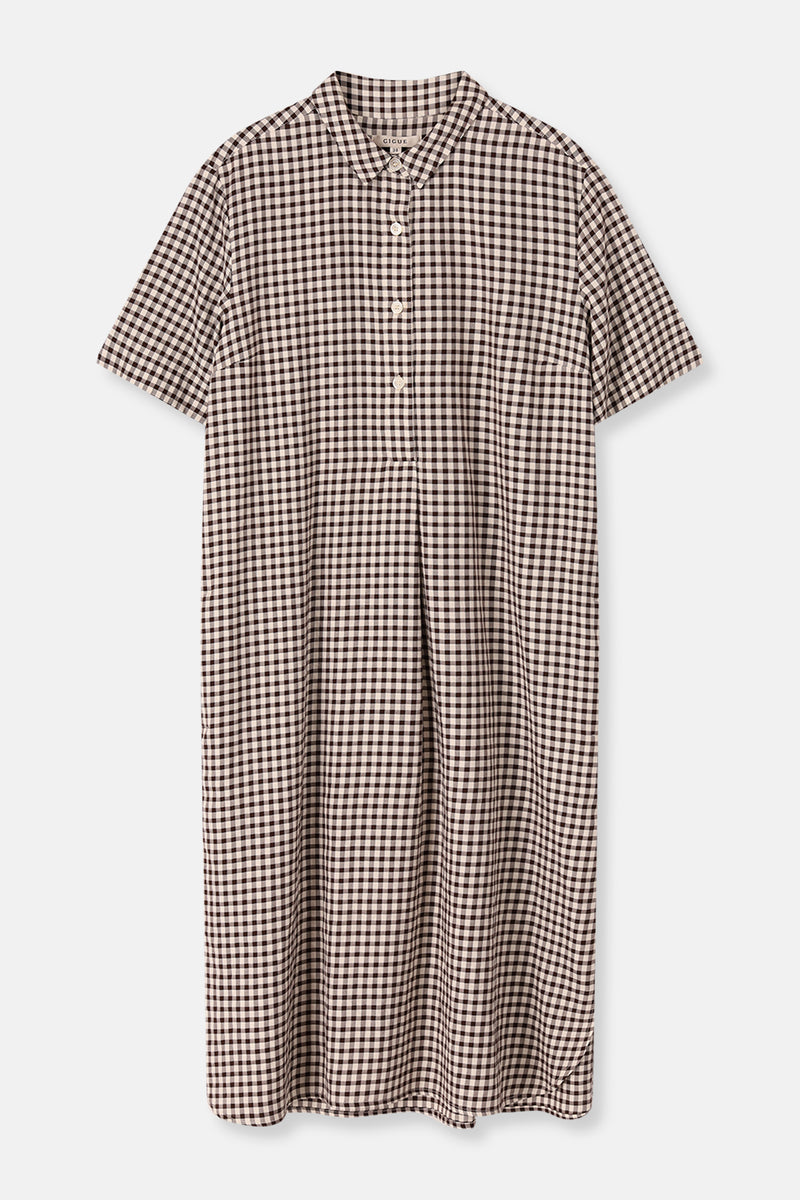 Kaori bruin geruiten kleed