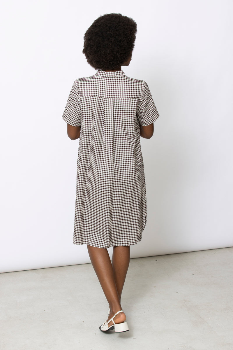 Kaori bruin geruiten kleed