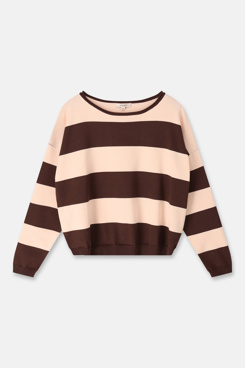 LAURI  bruine gestreepte trui