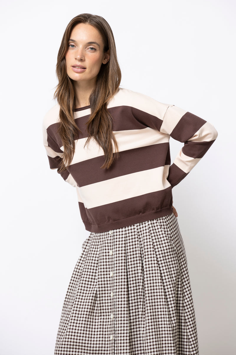 LAURI  bruine gestreepte trui