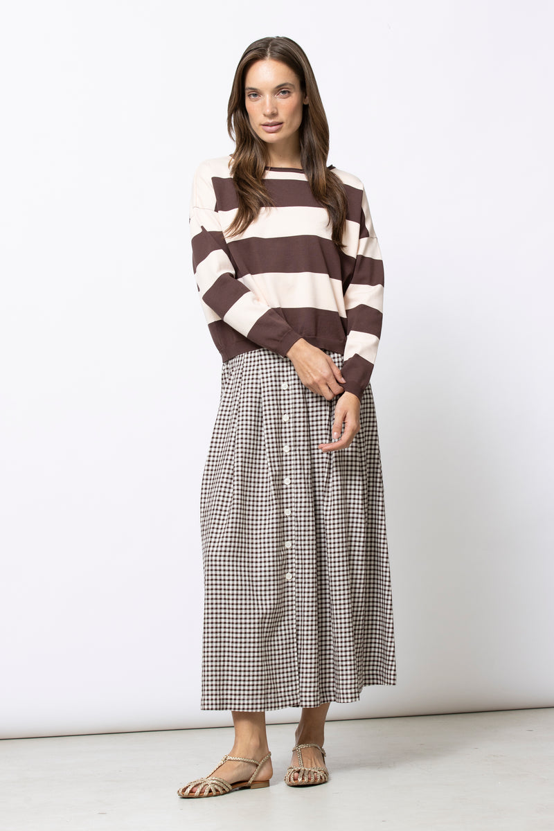 LAURI  bruine gestreepte trui