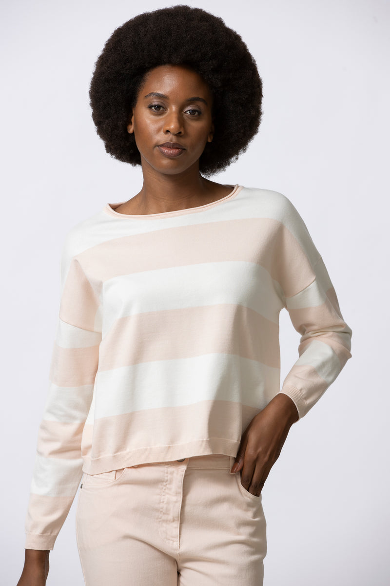 LAURI  nude gestreepte trui