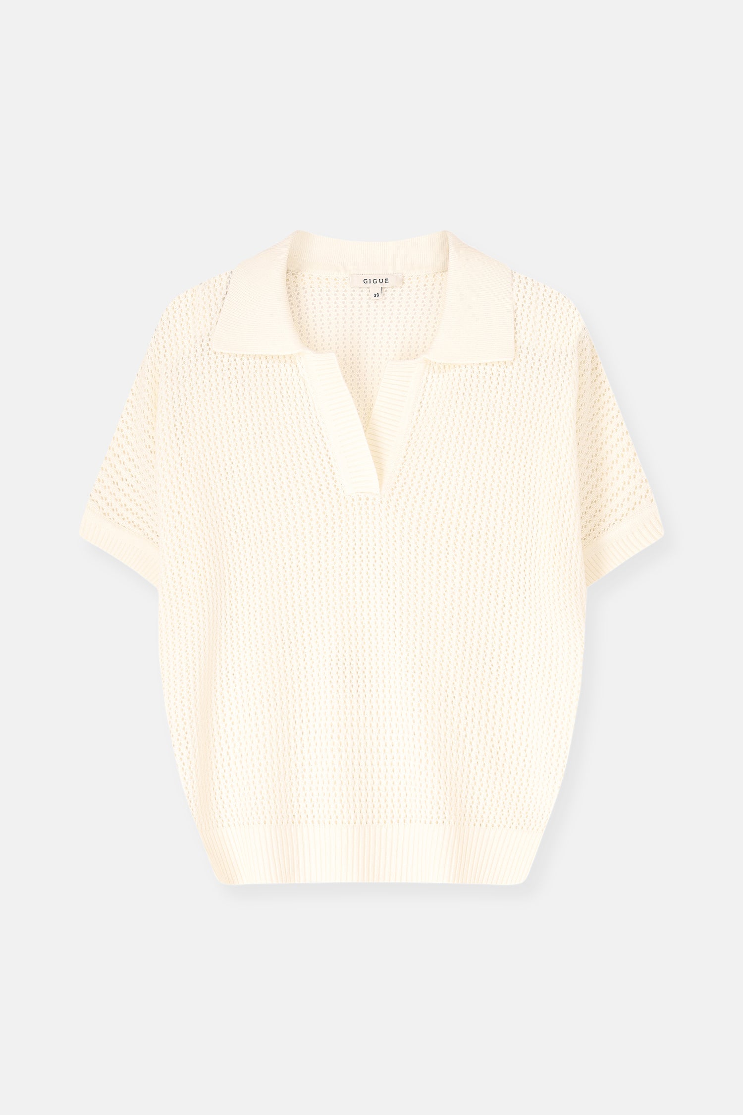 LILY polo en maille écru