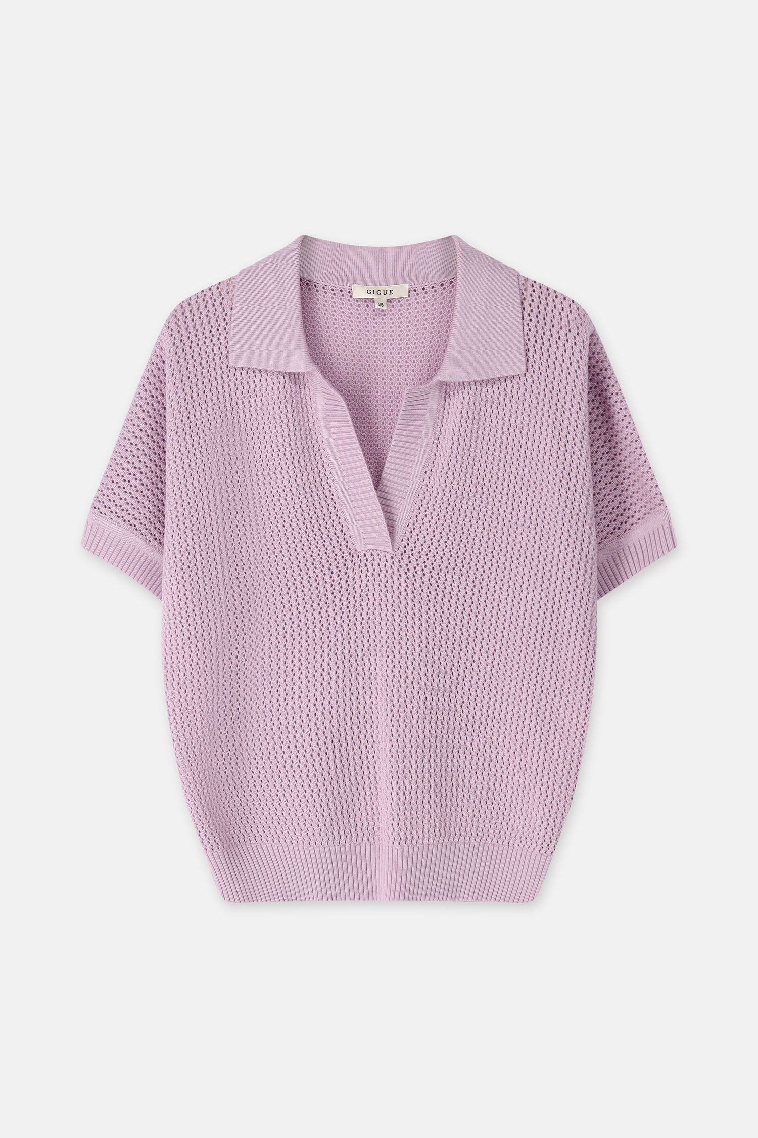 LILY polo en maille lilas
