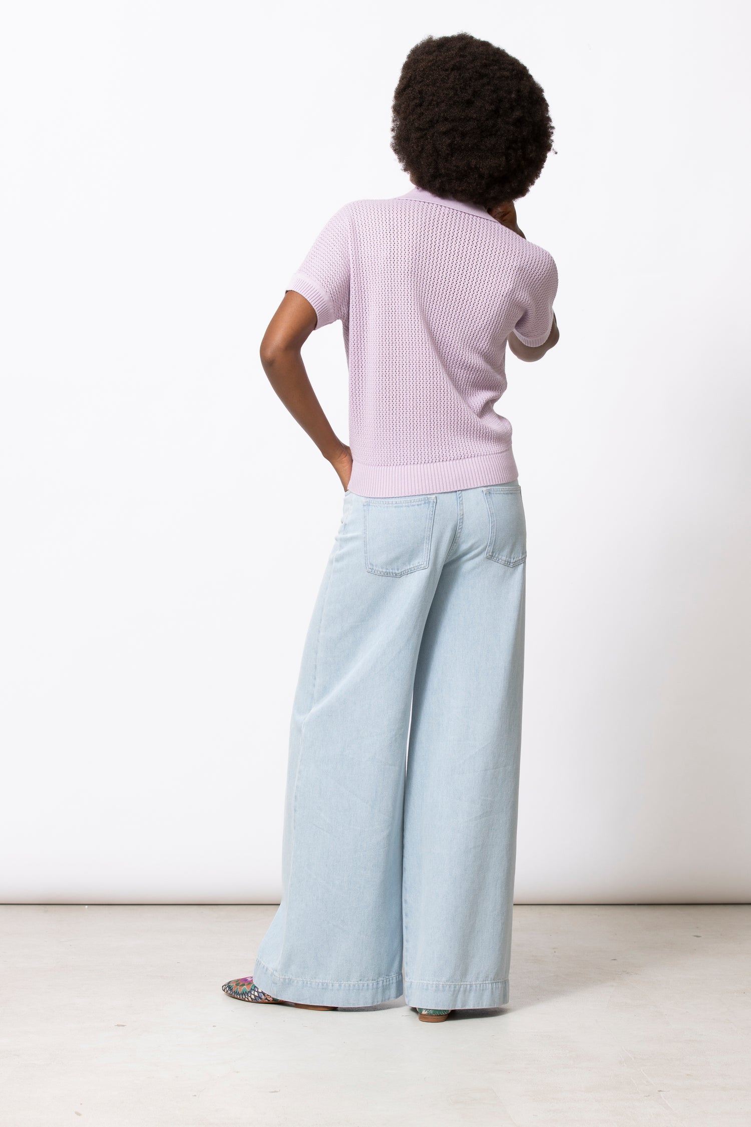 LILY polo en maille lilas