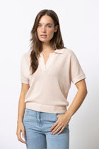 LILY polo en maille nude