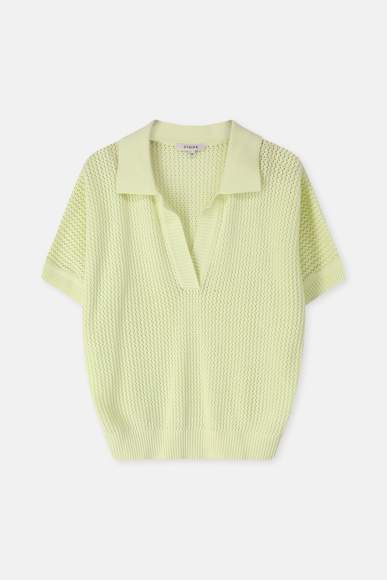 LILY polo en maille jaune néon