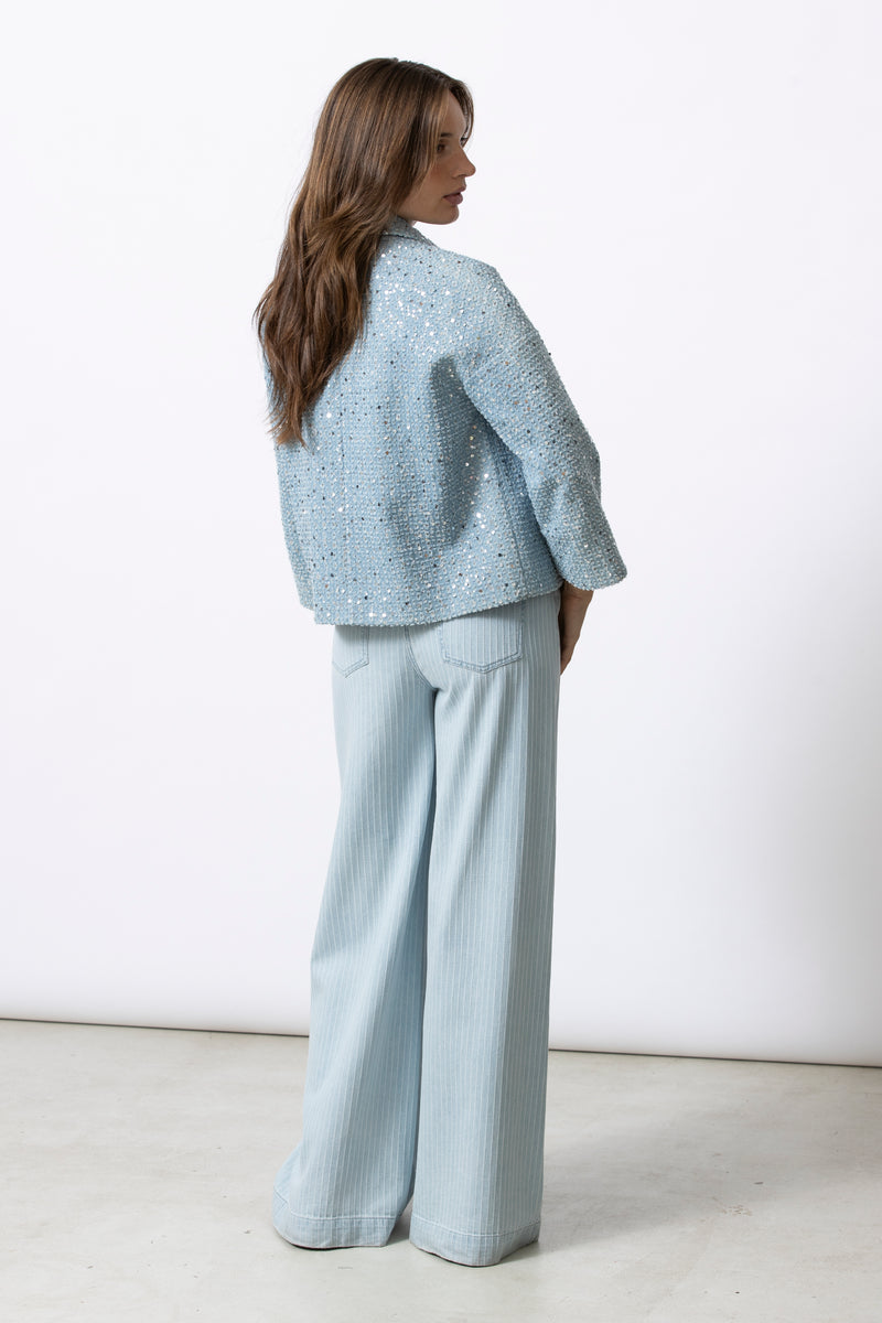 REMIND lichtblauw gestreepte jeans