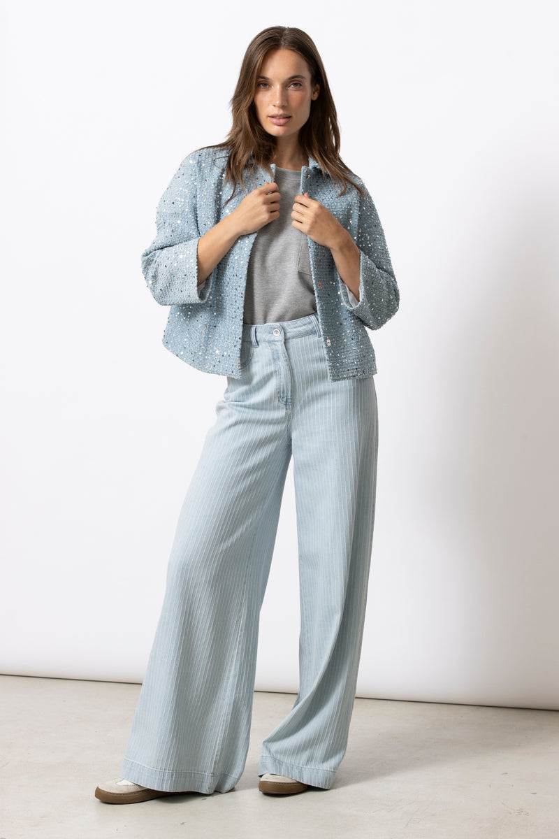 REMIND lichtblauw gestreepte jeans