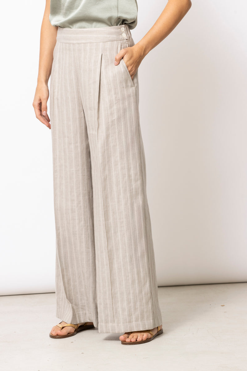 RITCH kaki broek met strepen