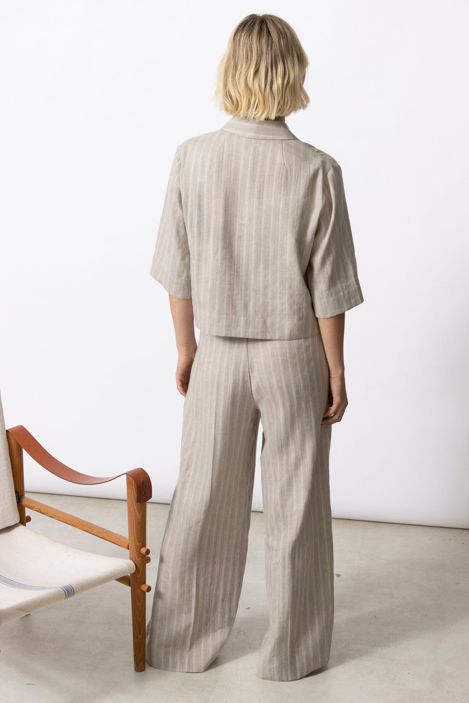 RITCH kaki broek met strepen