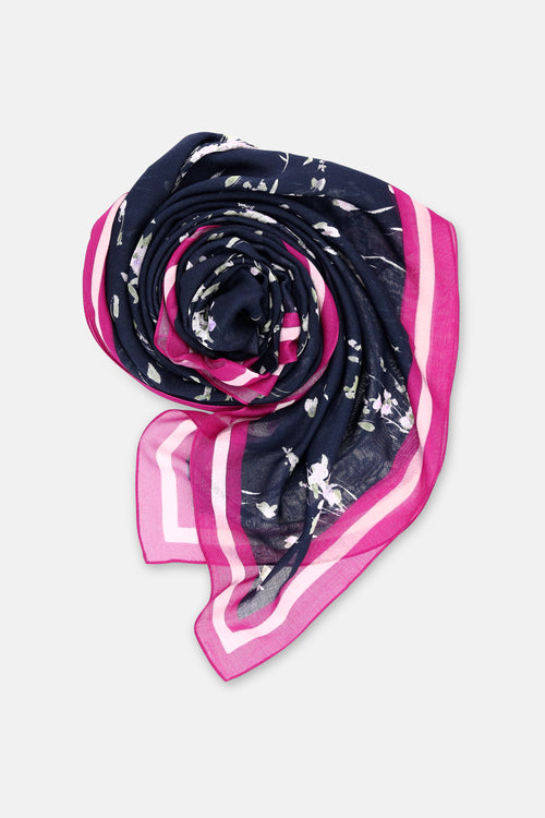 Navy floral print scarf