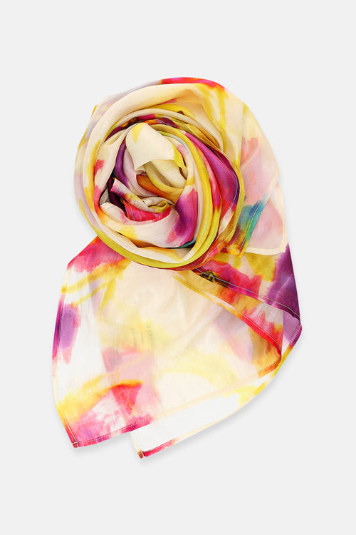 Multicolor bloemenprint sjaal