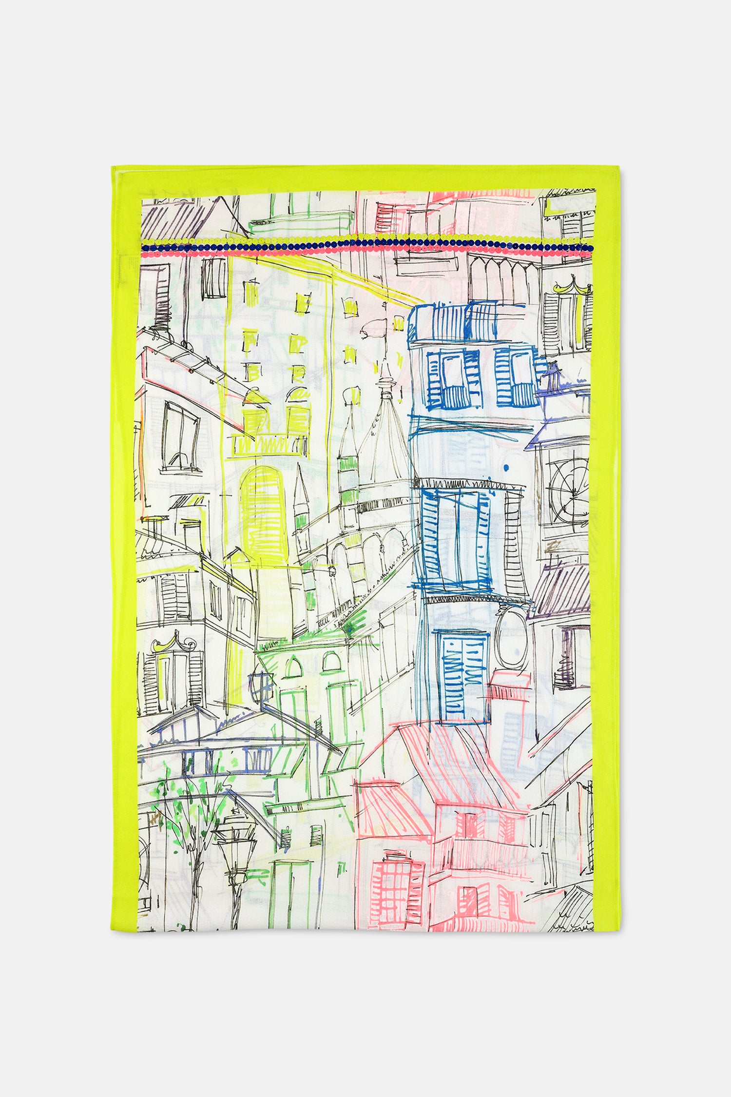 Multicolour graphic scarf