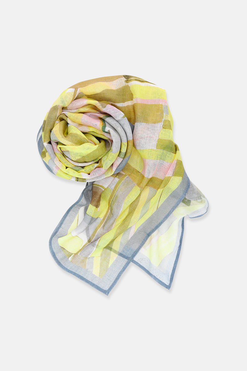Multicolor grafische gestreepte  sjaal