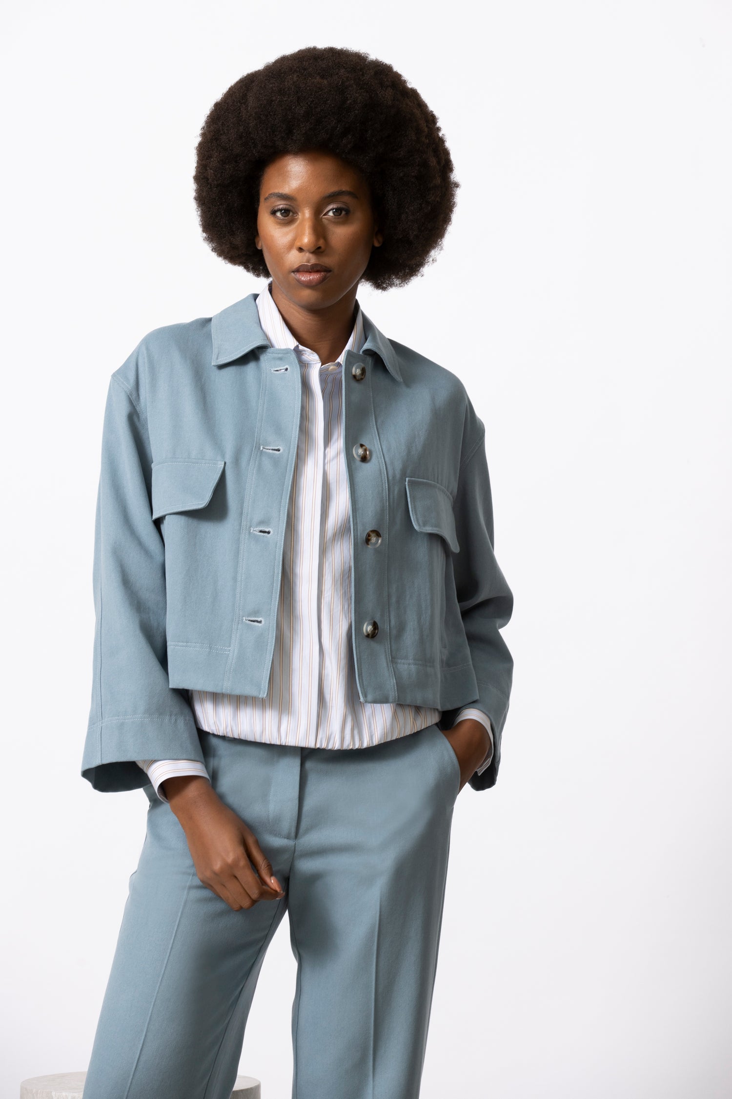 WILTON lichtblauw hemdsvestje