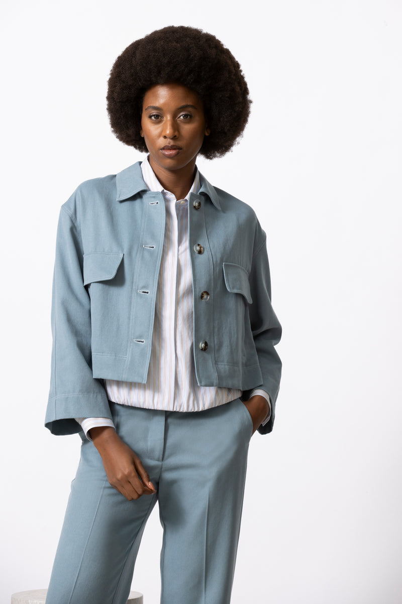 WILTON lichtblauw hemdsvestje