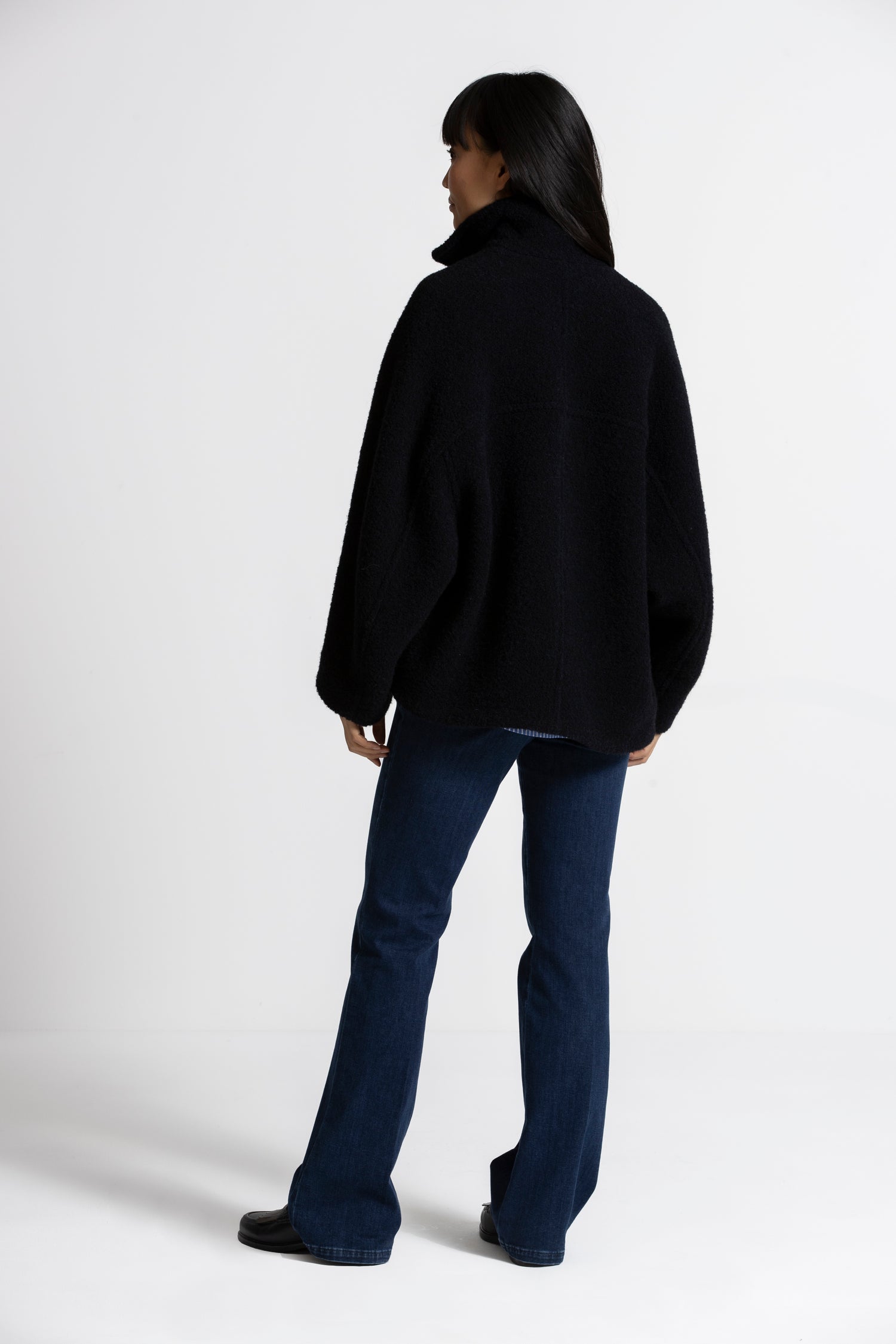 Agata korte blauwe oversized jas