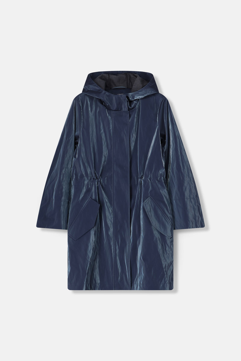 AMOR Dark blue glossy raincoat