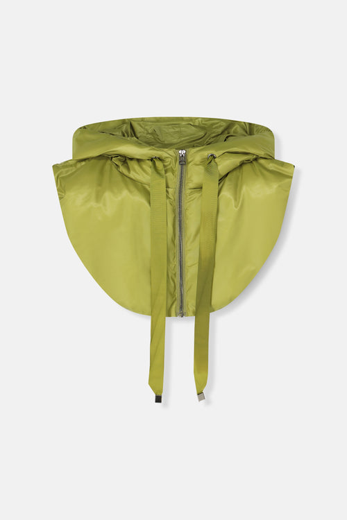 CAP Mos-green quilted hood.