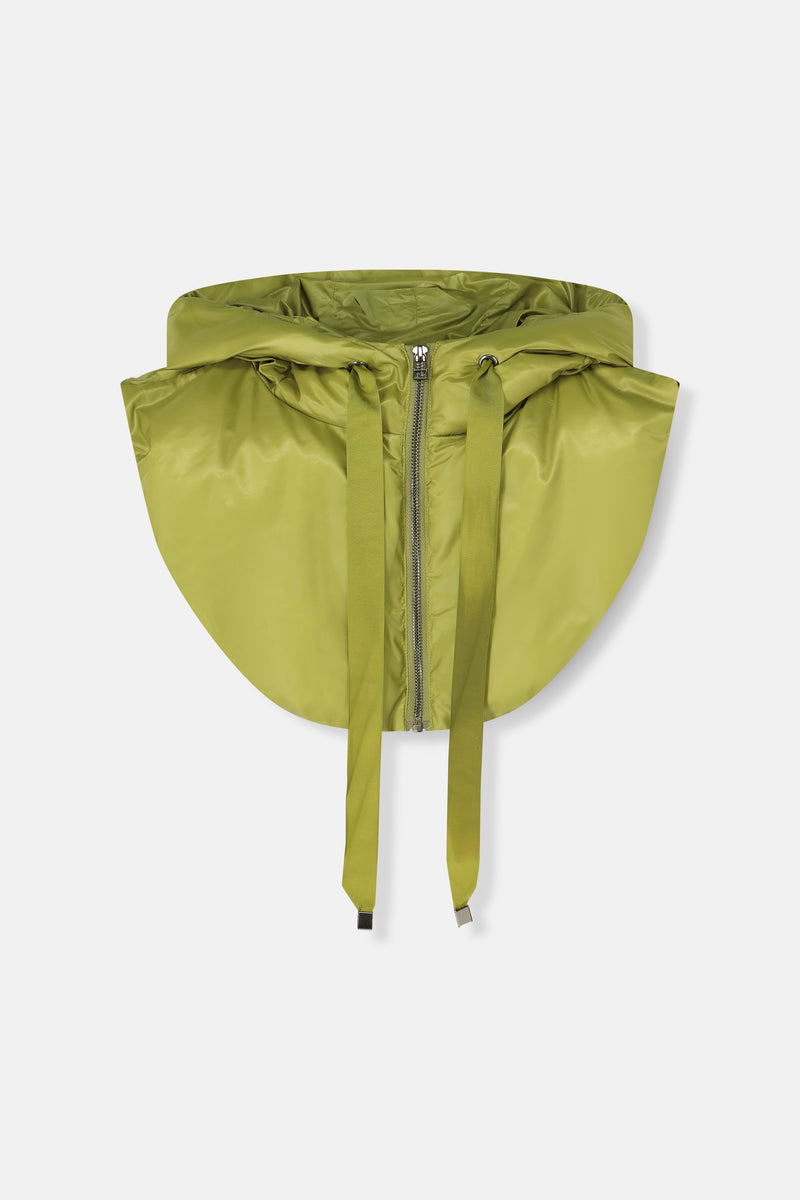 CAP Mos-green quilted hood.