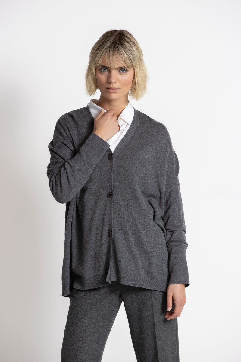 FENDER Grey jersey cardigan