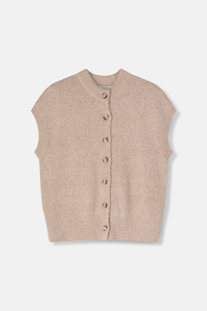 FIGA Beige sleeveless cardigan