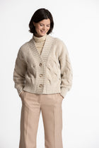 File gebreide beige cardigan