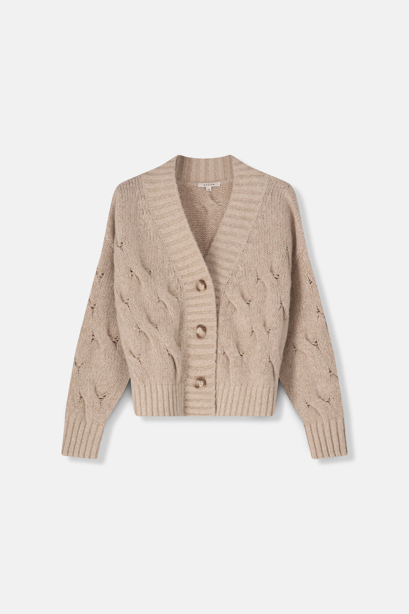 FILE Beige knitted cardigan