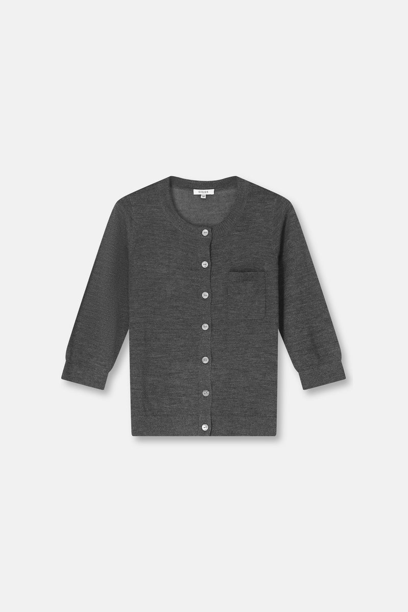 Folie grijze tricot cardigan