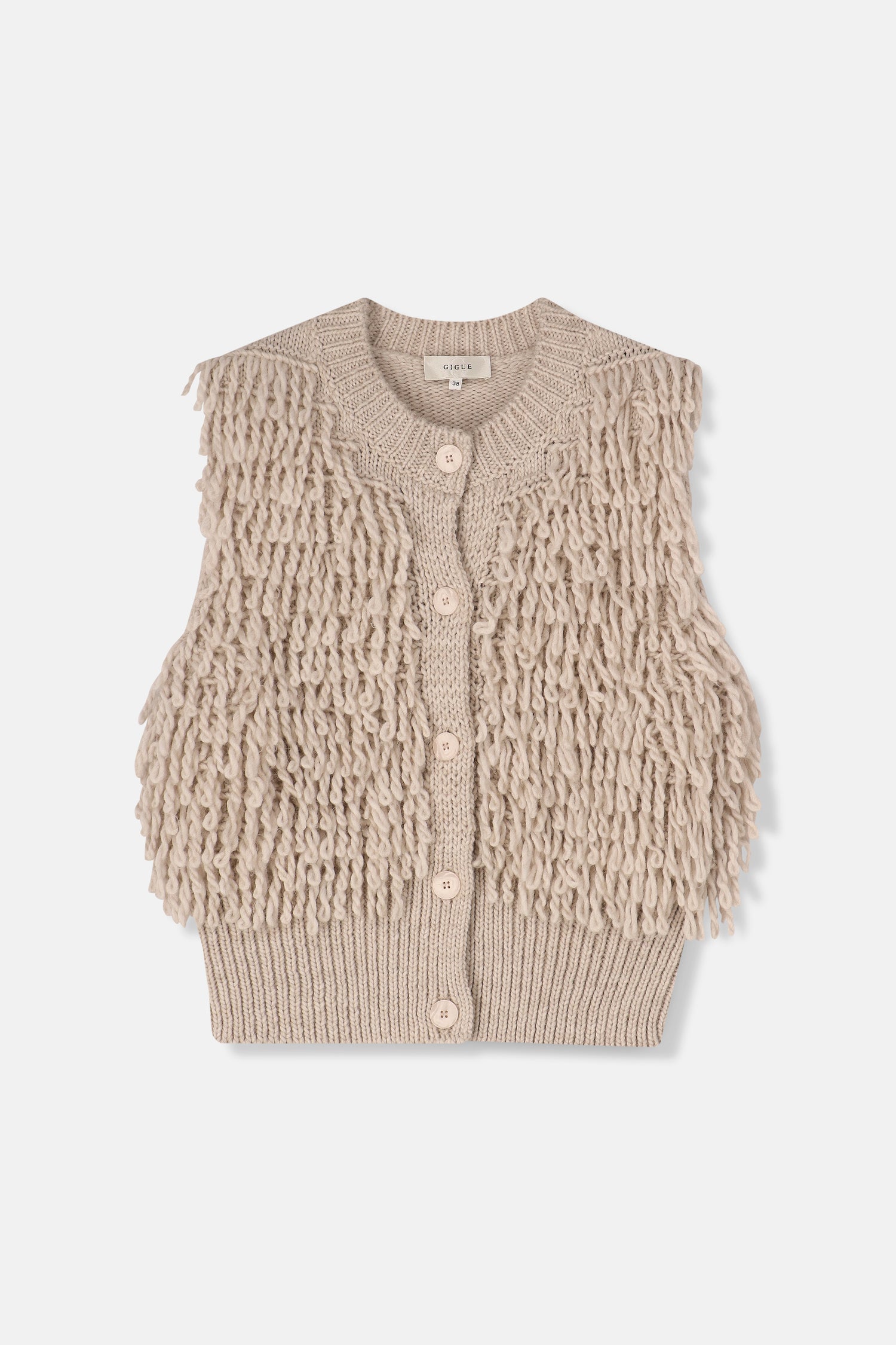 FUN Cardigan beige sans manches