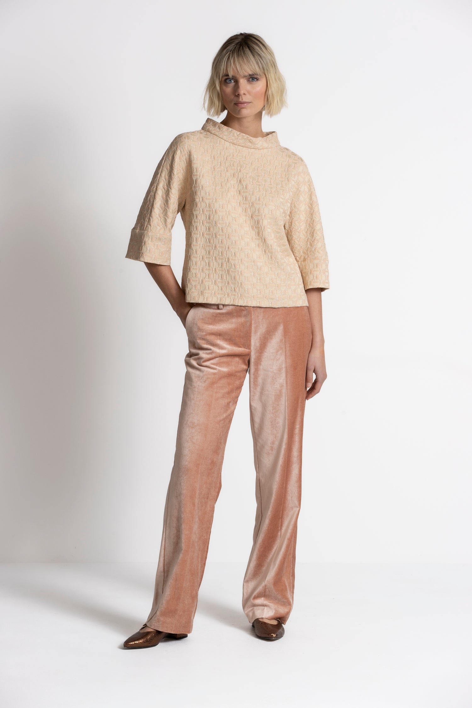 Happy beige-roze top