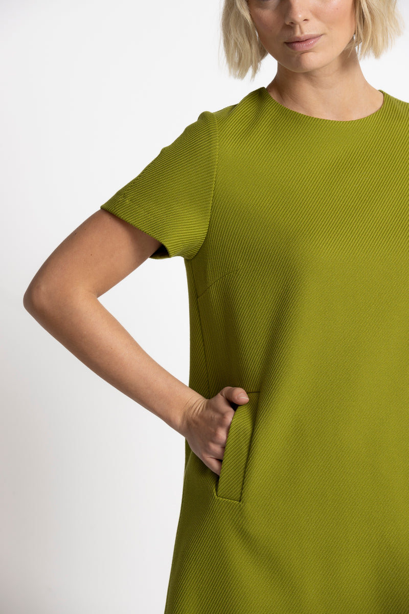 KAMARO Green short A-line dress