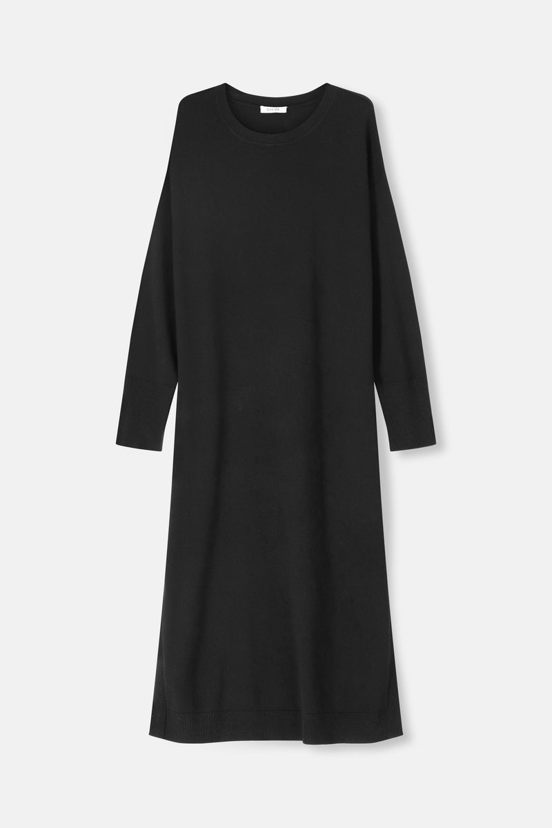 KERIA Black jersey maxi dress