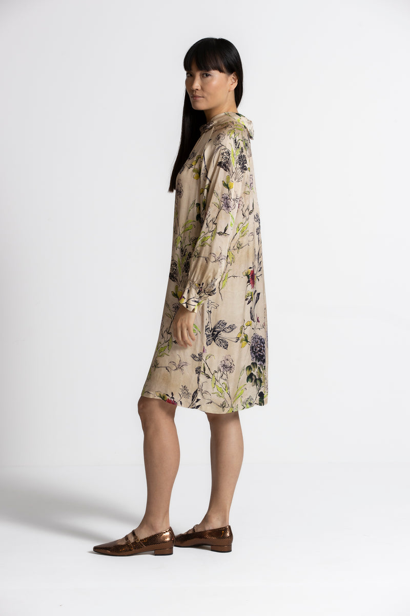 KICK Beige floral print dress