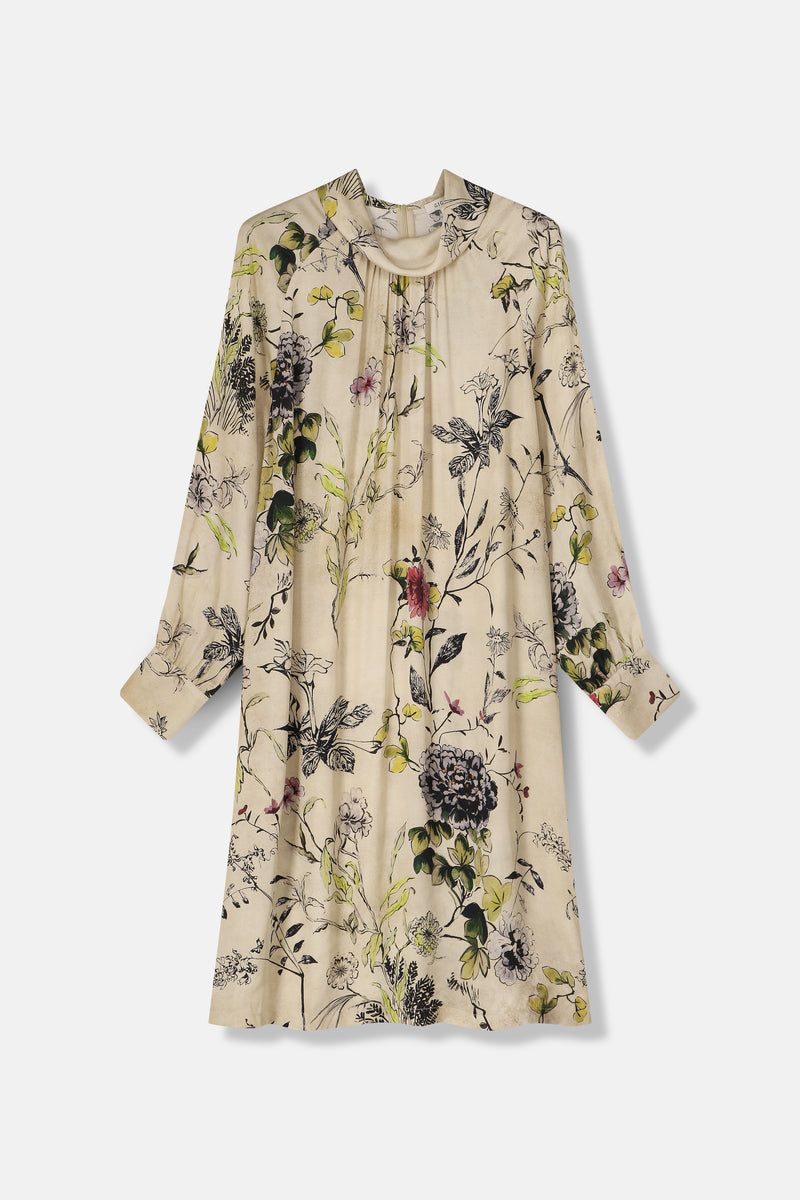 KICK Beige floral print dress