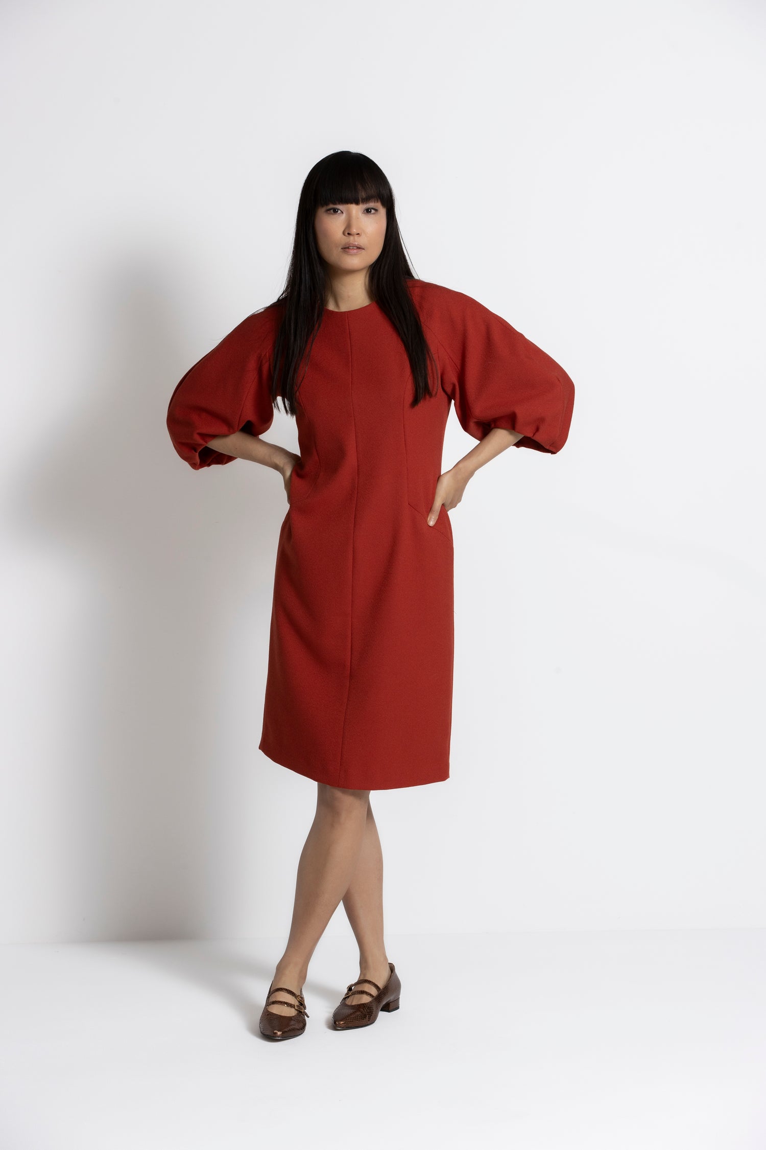 KOKAS Dark red dress