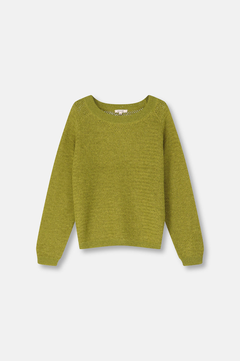 Leli  groene gebreide pull